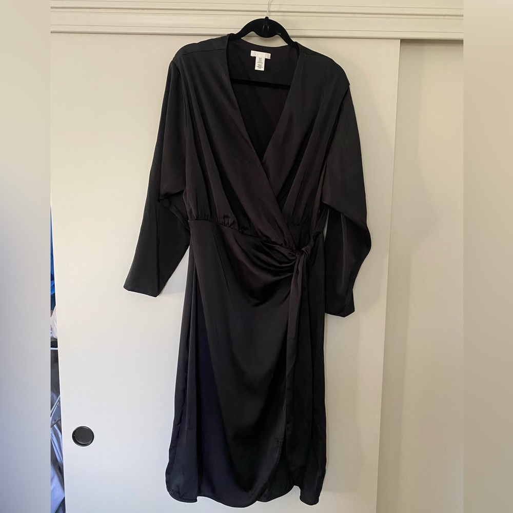 H&M Black wrap dress